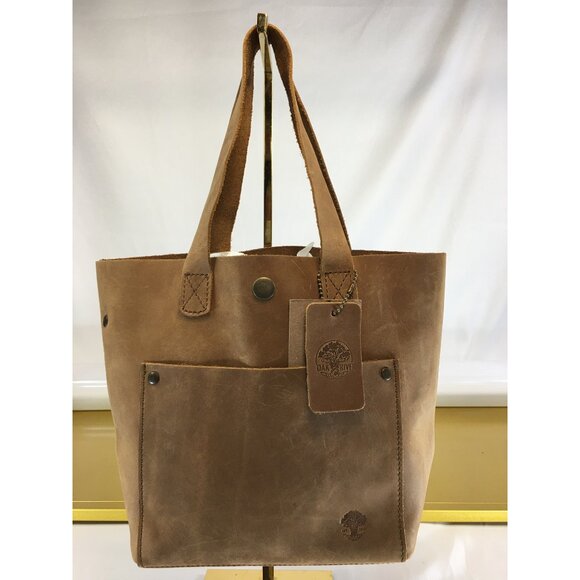 Oak River Tote Shoulder Bag Leather Brown with Detachable Strap - NWT - Picture 2 of 16